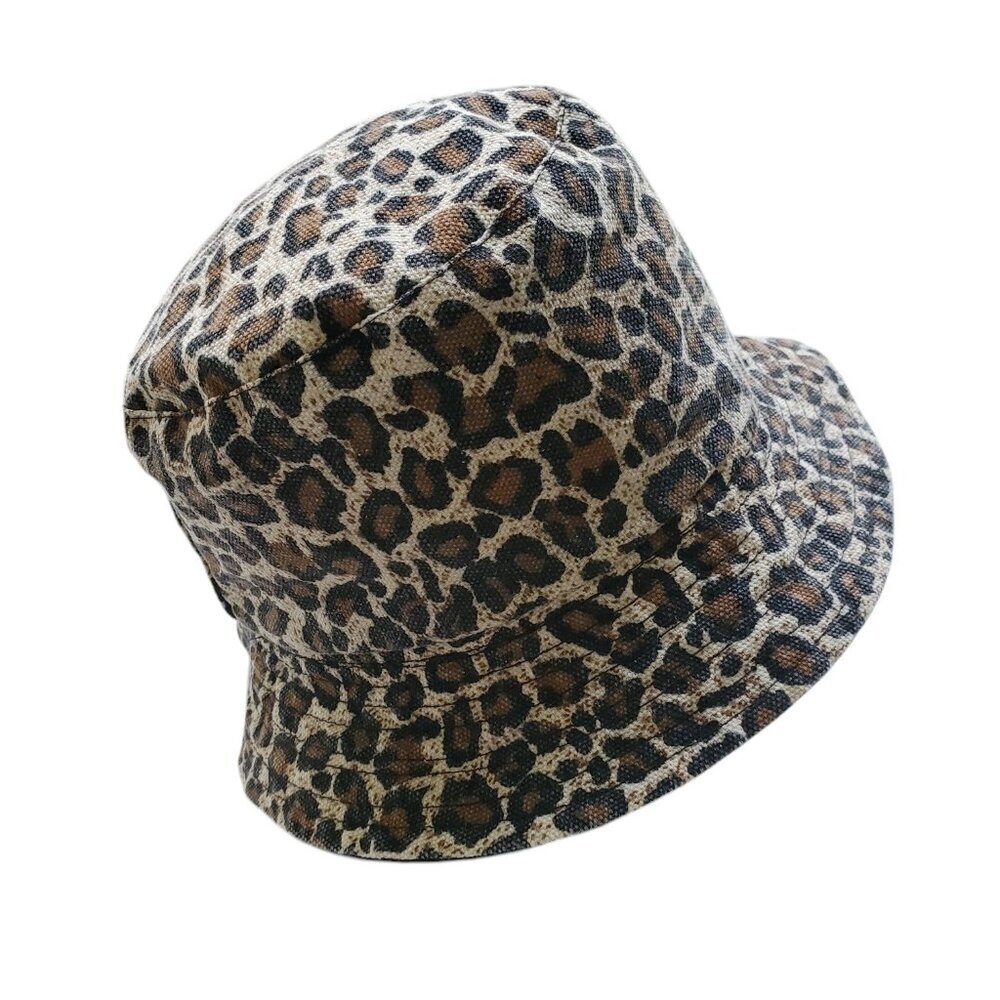 Leopard Print & Black Reversible Bucket Hat Size S - image 6